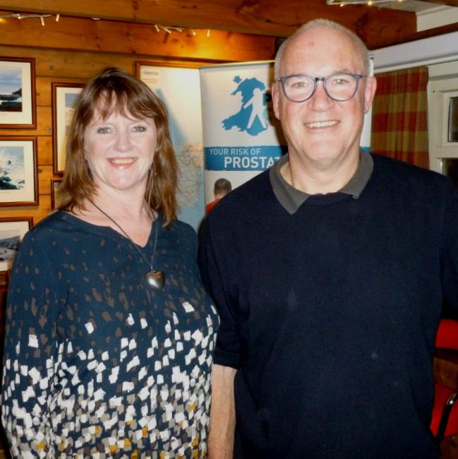 Bethan Thomas- Price (a guest at The Bishops) and Eddie Butler